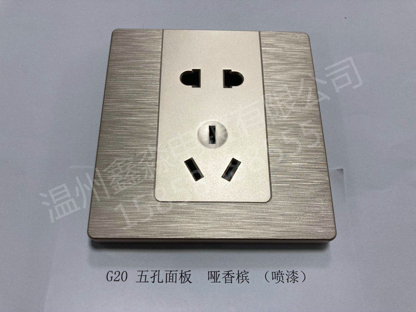 五孔面板 哑香槟